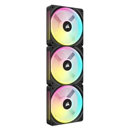 Corsair iCUE Link QX120 RGB Black 120mm PWM Cabinet Fan Starter Kit with iCUE Link System Hub (Triple Pack)